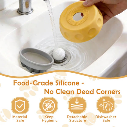 Pawpace Multi-Functional Dog Bowl - Slow Feeder and Lick Bowl with Ball for Oral Hygiene, Featuring 8 Suction Cups for Mess-Free Liquid Treat Enrichment