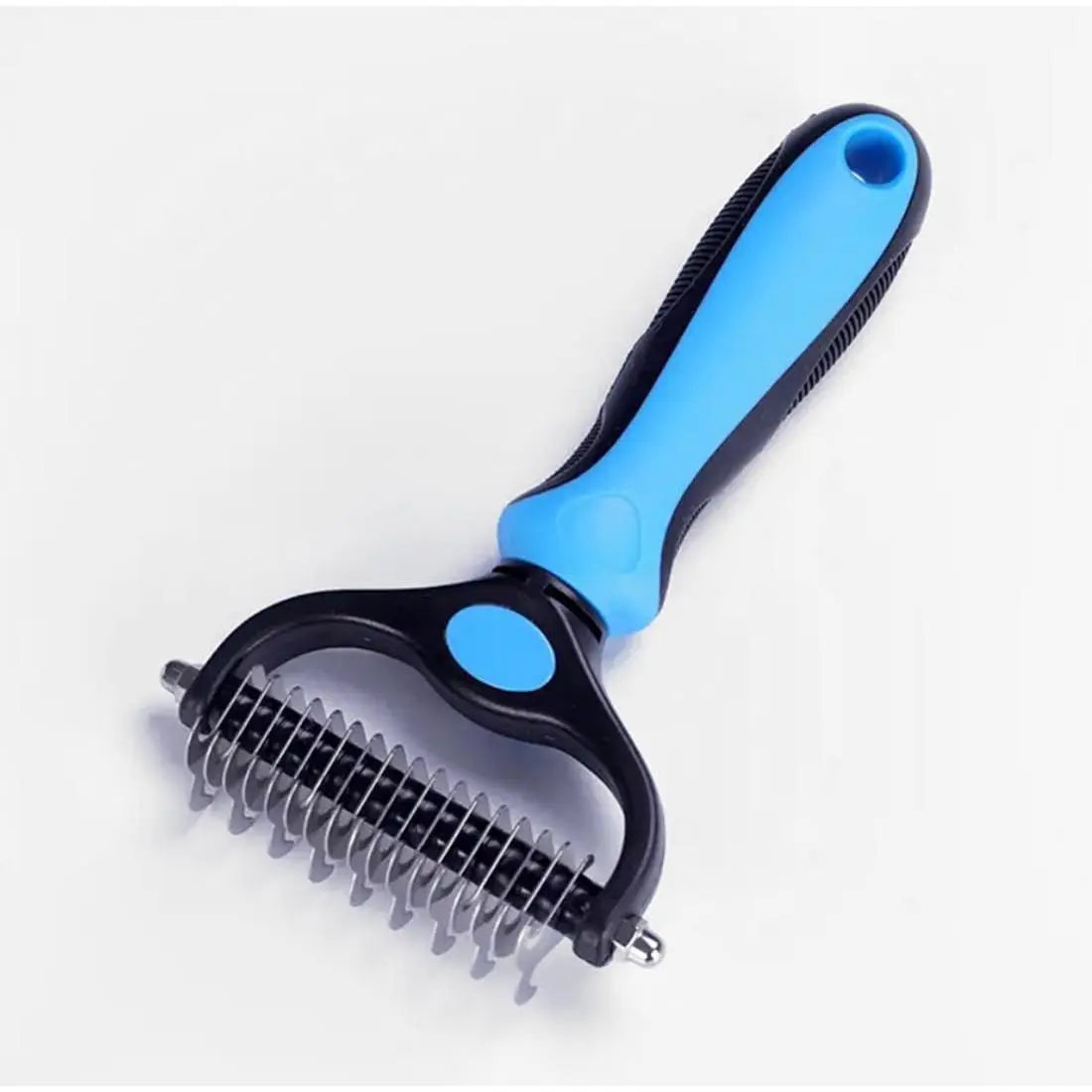 Stainless Steel Double-Sided Pet Detangling Comb for Dogs and Cats - Grooming Shedding Brush with Optimal Blade Spacing for Effective Matting and Fur Removal