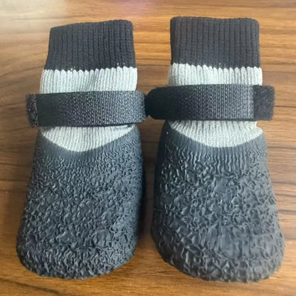 Seasonal Pet Shoes Waterproof Socks for Dogs, Silicone Rain Boots Anti-Slip Wear-Resistant Outdoor Sports outside Dog Foot Covers Paws Pad, 4 Pairs Set