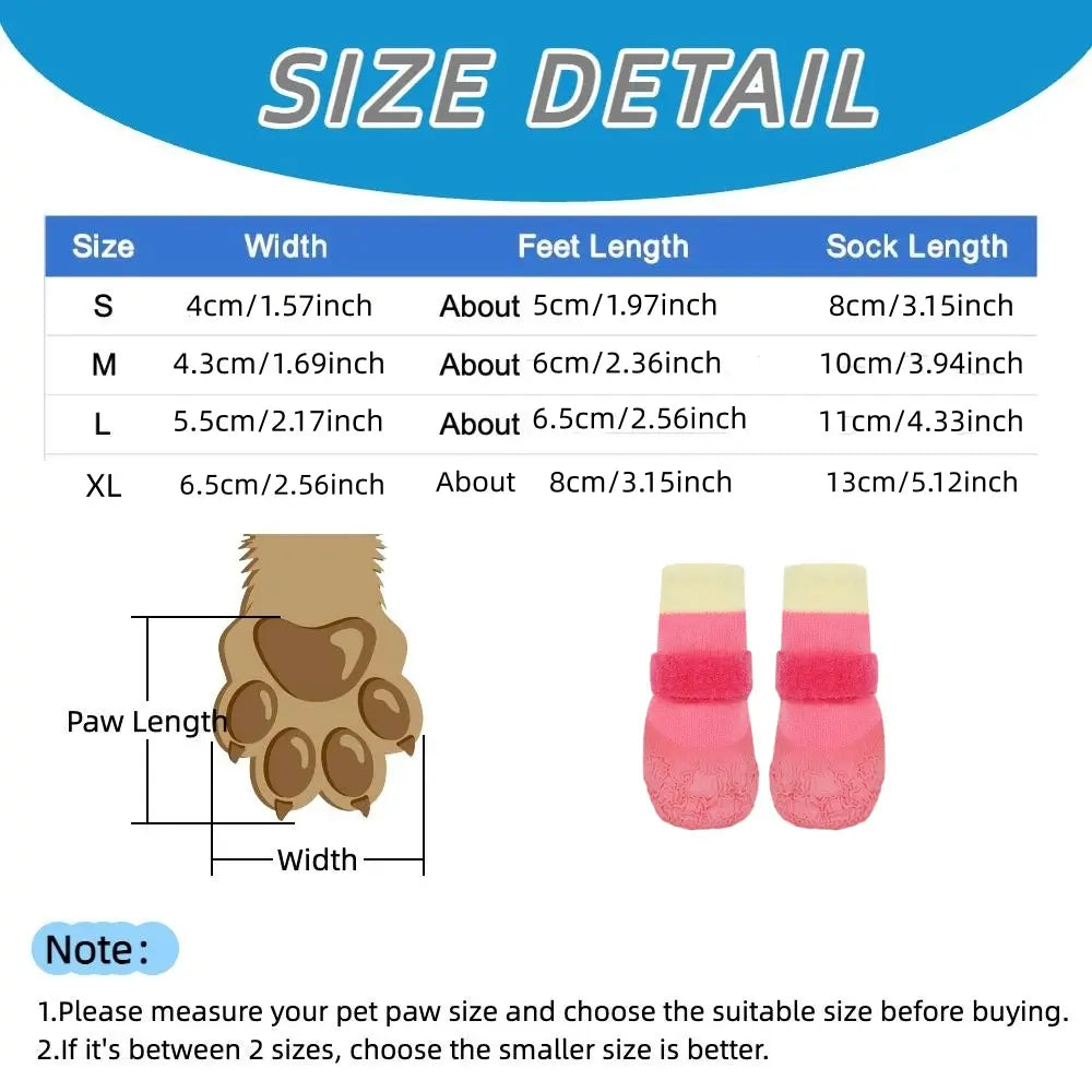 Seasonal Pet Shoes Waterproof Socks for Dogs, Silicone Rain Boots Anti-Slip Wear-Resistant Outdoor Sports outside Dog Foot Covers Paws Pad, 4 Pairs Set