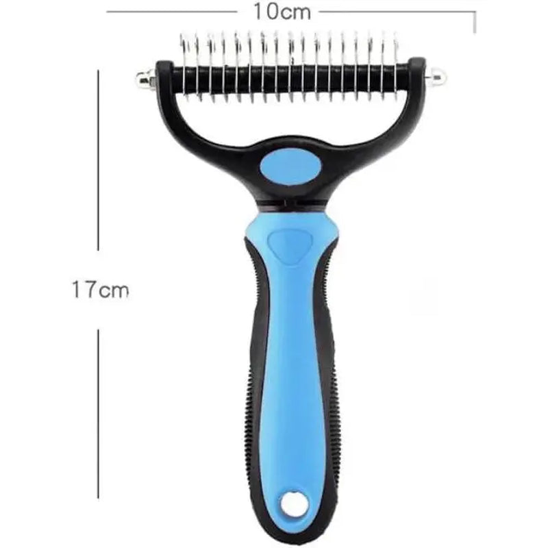 Stainless Steel Double-Sided Pet Detangling Comb for Dogs and Cats - Grooming Shedding Brush with Optimal Blade Spacing for Effective Matting and Fur Removal