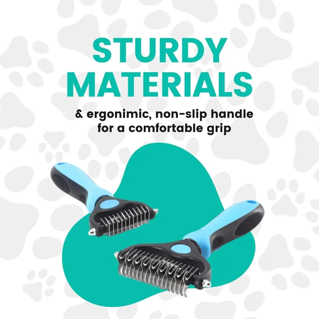 Stainless Steel Double-Sided Pet Detangling Comb for Dogs and Cats - Grooming Shedding Brush with Optimal Blade Spacing for Effective Matting and Fur Removal