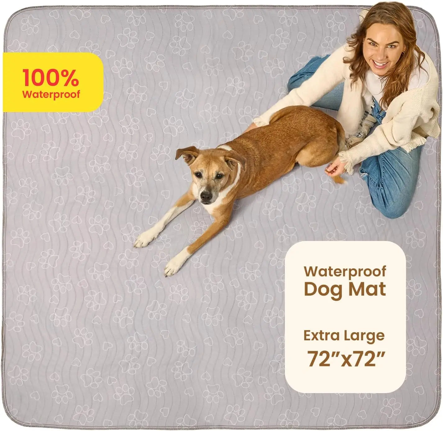 Improvia Washable Puppy Pads – Reusable Extra Absorbent Dog Training & Whelping Pads – Waterproof Floor Protection for Dogs – Made up of Polyester Blend - Leakproof Quick Drying Potty Pad - Available in 4 Sizes