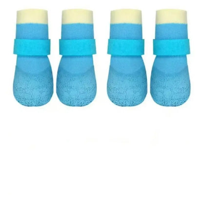 Seasonal Pet Shoes Waterproof Socks for Dogs, Silicone Rain Boots Anti-Slip Wear-Resistant Outdoor Sports outside Dog Foot Covers Paws Pad, 4 Pairs Set